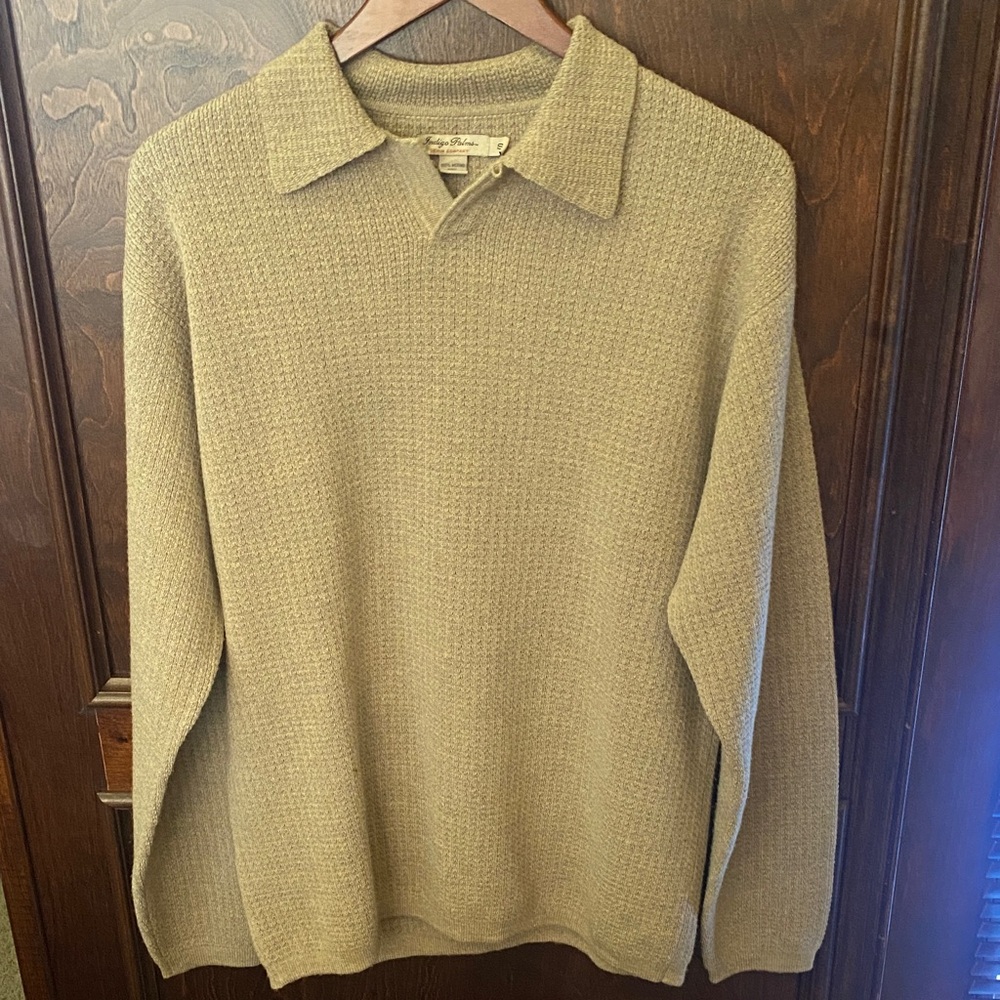 Indigo palms by Tommy Bahama merino wool sweater